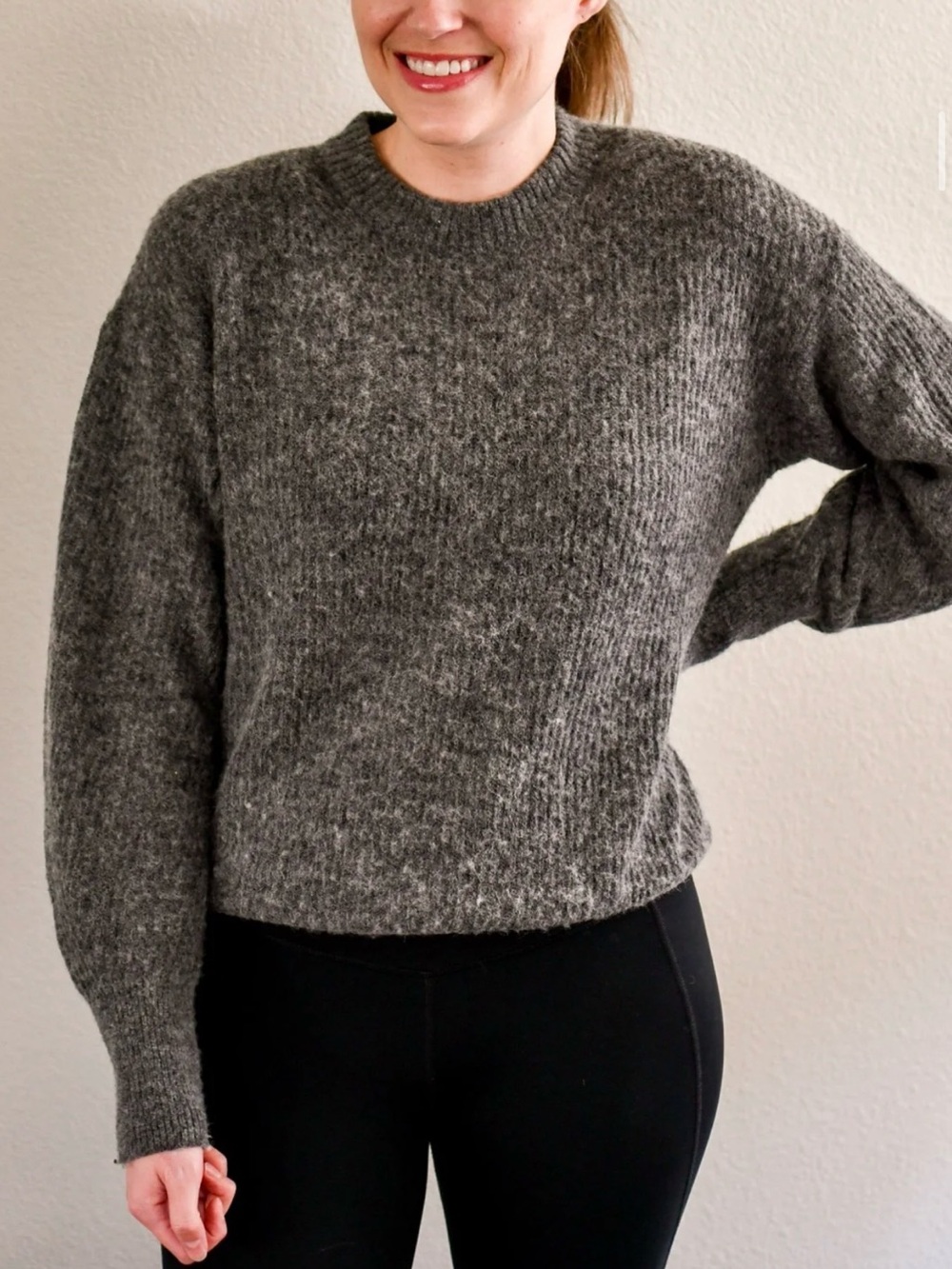 Quince Heather Gray Crewneck Women’s Sweater  Wool Alpaca